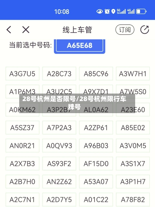 28号杭州是否限号/28号杭州限行车牌号