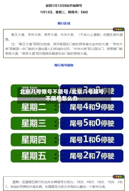 北京八号限号不限号/北京八号限号不限号怎么办