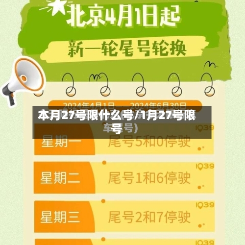 本月27号限什么号/1月27号限号-第2张图片