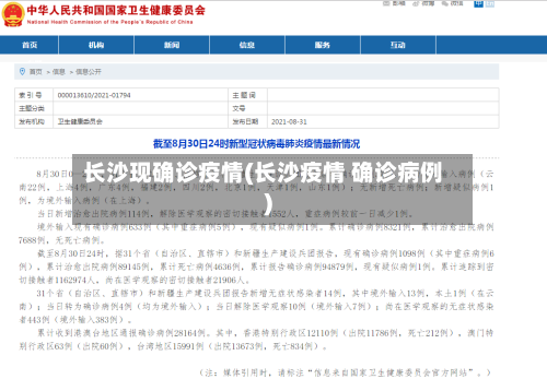 长沙现确诊疫情(长沙疫情 确诊病例)