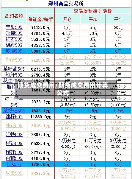 期货成交费用/期货成交费用计算公式-第2张图片