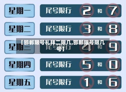 【邯郸限号礼拜二限几,邯郸限号限几号】