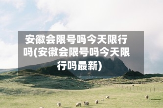 安徽会限号吗今天限行吗(安徽会限号吗今天限行吗最新)