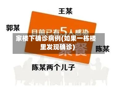 家楼下确诊病例(如果一栋楼里发现确诊)-第2张图片