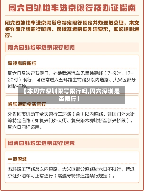 【本周六深圳限号限行吗,周六深圳是否限行】-第2张图片