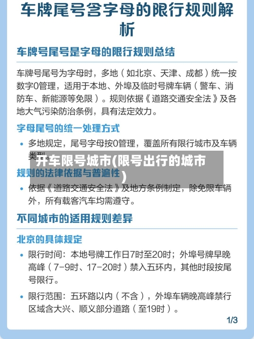 开车限号城市(限号出行的城市)-第2张图片