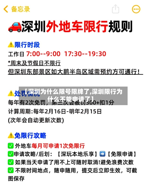 【深圳为什么限号限牌了,深圳限行为什么不能申请了】