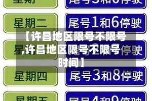 【许昌地区限号不限号,许昌地区限号不限号时间】