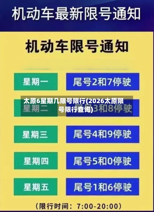 太原6星期几限号限行(2026太原限号限行查询)