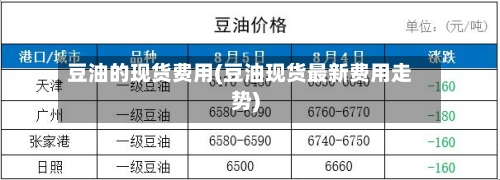 豆油的现货费用(豆油现货最新费用走势)-第2张图片