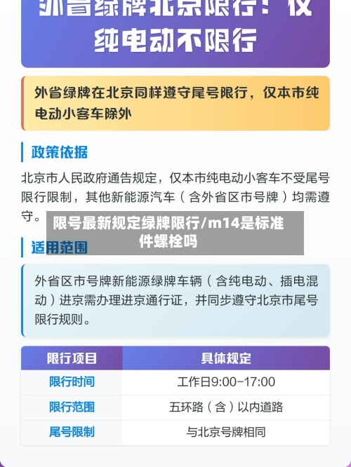 限号最新规定绿牌限行/m14是标准件螺栓吗-第2张图片
