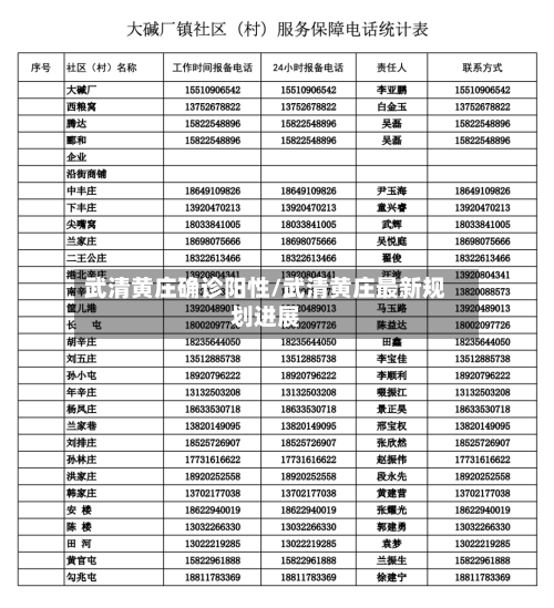 武清黄庄确诊阳性/武清黄庄最新规划进展-第3张图片