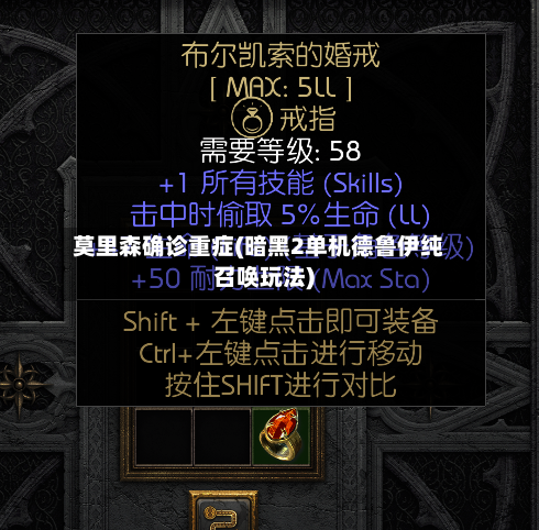 莫里森确诊重症(暗黑2单机德鲁伊纯召唤玩法)
