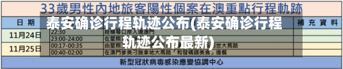 泰安确诊行程轨迹公布(泰安确诊行程轨迹公布最新)