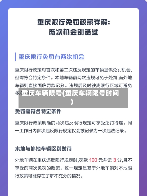 重庆车辆限号(重庆车辆限号时间)-第2张图片