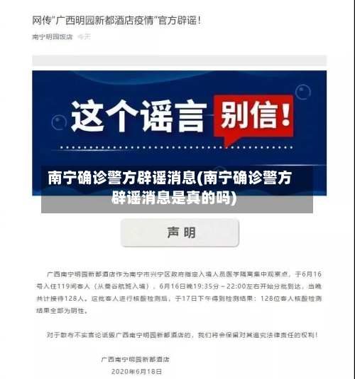 南宁确诊警方辟谣消息(南宁确诊警方辟谣消息是真的吗)-第2张图片