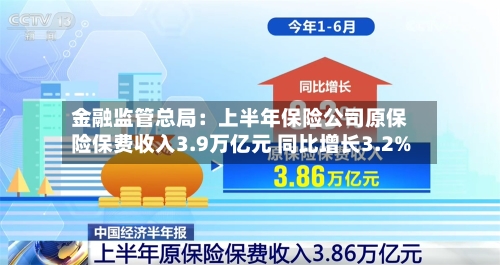 金融监管总局：上半年保险公司原保险保费收入3.9万亿元 同比增长3.2%