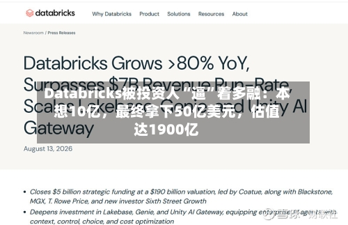 Databricks被投资人“逼”着多融：本想10亿，最终拿下50亿美元	，估值达1900亿-第2张图片