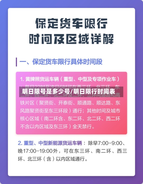 明日限号是多少号/明日限行时间表