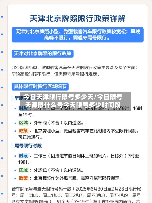今日天津限行限号多少天/今日限号天津限什么号今天限号多少时间段-第2张图片