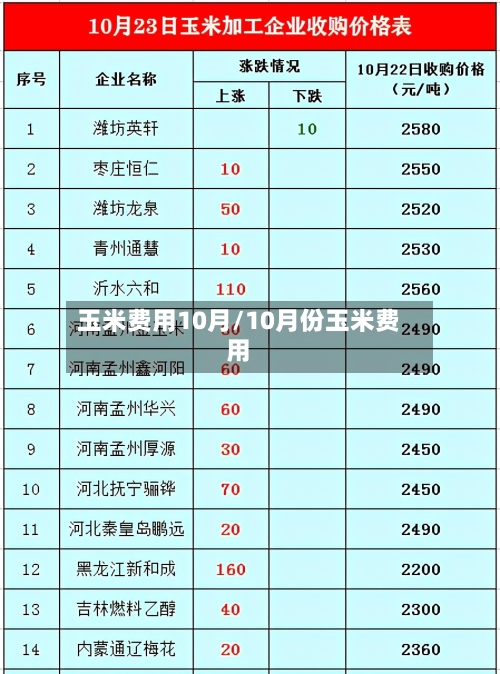 玉米费用10月/10月份玉米费用-第3张图片