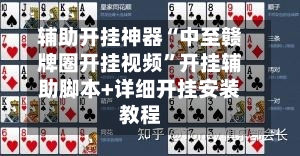 辅助开挂神器“中至赣牌圈开挂视频”开挂辅助脚本+详细开挂安装教程-第3张图片