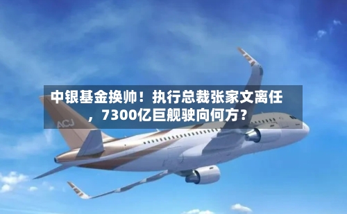 中银基金换帅！执行总裁张家文离任，7300亿巨舰驶向何方？-第3张图片