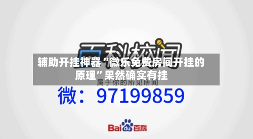 辅助开挂神器“微乐免费房间开挂的原理”果然确实有挂-第1张图片