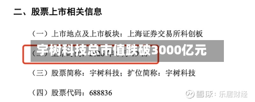 宇树科技总市值跌破3000亿元-第2张图片
