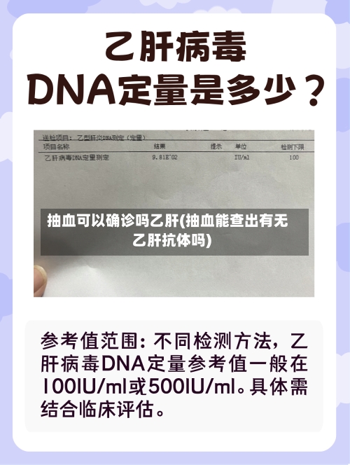 抽血可以确诊吗乙肝(抽血能查出有无乙肝抗体吗)-第3张图片