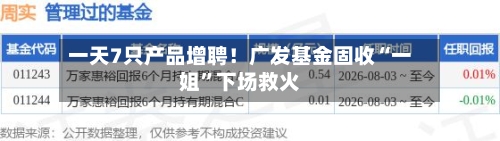 一天7只产品增聘！广发基金固收“一姐”下场救火-第1张图片
