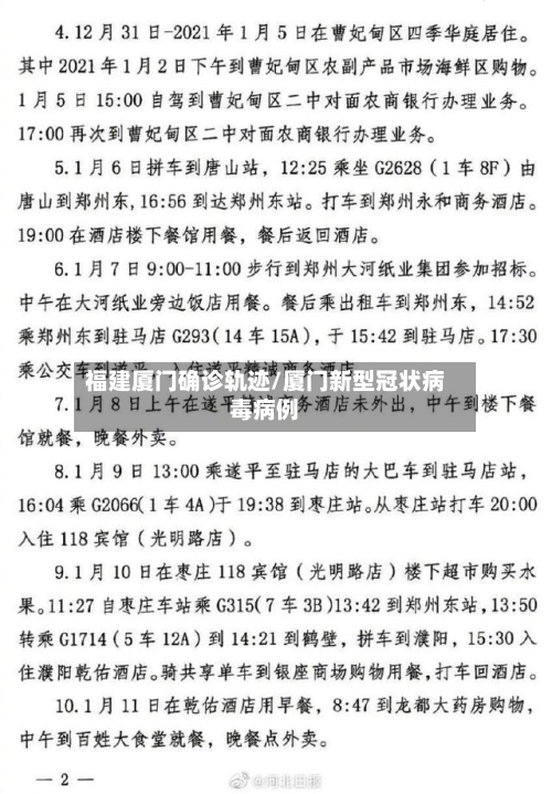 福建厦门确诊轨迹/厦门新型冠状病毒病例-第2张图片