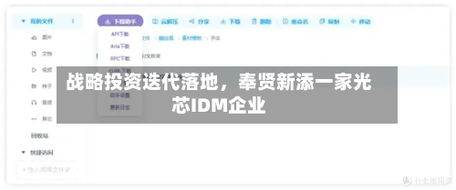 战略投资迭代落地，奉贤新添一家光芯IDM企业-第2张图片
