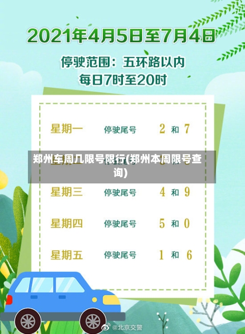 郑州车周几限号限行(郑州本周限号查询)-第2张图片