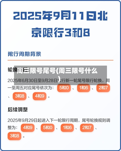 周三限号尾号(周三限号什么)