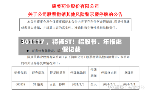 301117 	，将被ST！招股书、年报虚假记载-第2张图片