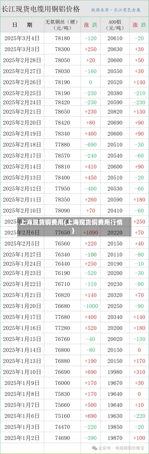 上海现货铜费用(上海现货铜费用行情)