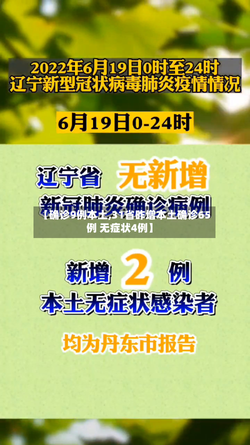 【确诊9例本土,31省昨增本土确诊65例 无症状4例】