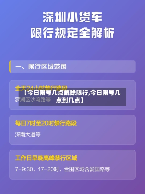 【今日限号几点解除限行,今日限号几点到几点】