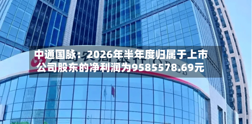 中通国脉：2026年半年度归属于上市公司股东的净利润为9585578.69元-第1张图片