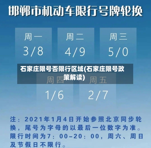 石家庄限号否限行区域(石家庄限号政策解读)-第3张图片